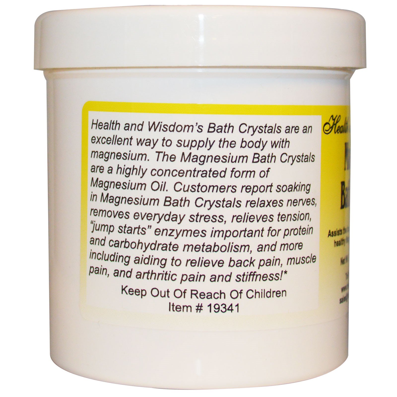 Comprar Health and Wisdom, Cristais de Banho de Magnésio, 3/4 lb (341 g) - Imagem 2