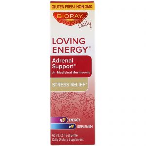 Comprar Bioray, Loving Energy, Suporte Adrenal com Cogumelos Medicinais, Sem Álcool, 2 fl oz (60 ml)
