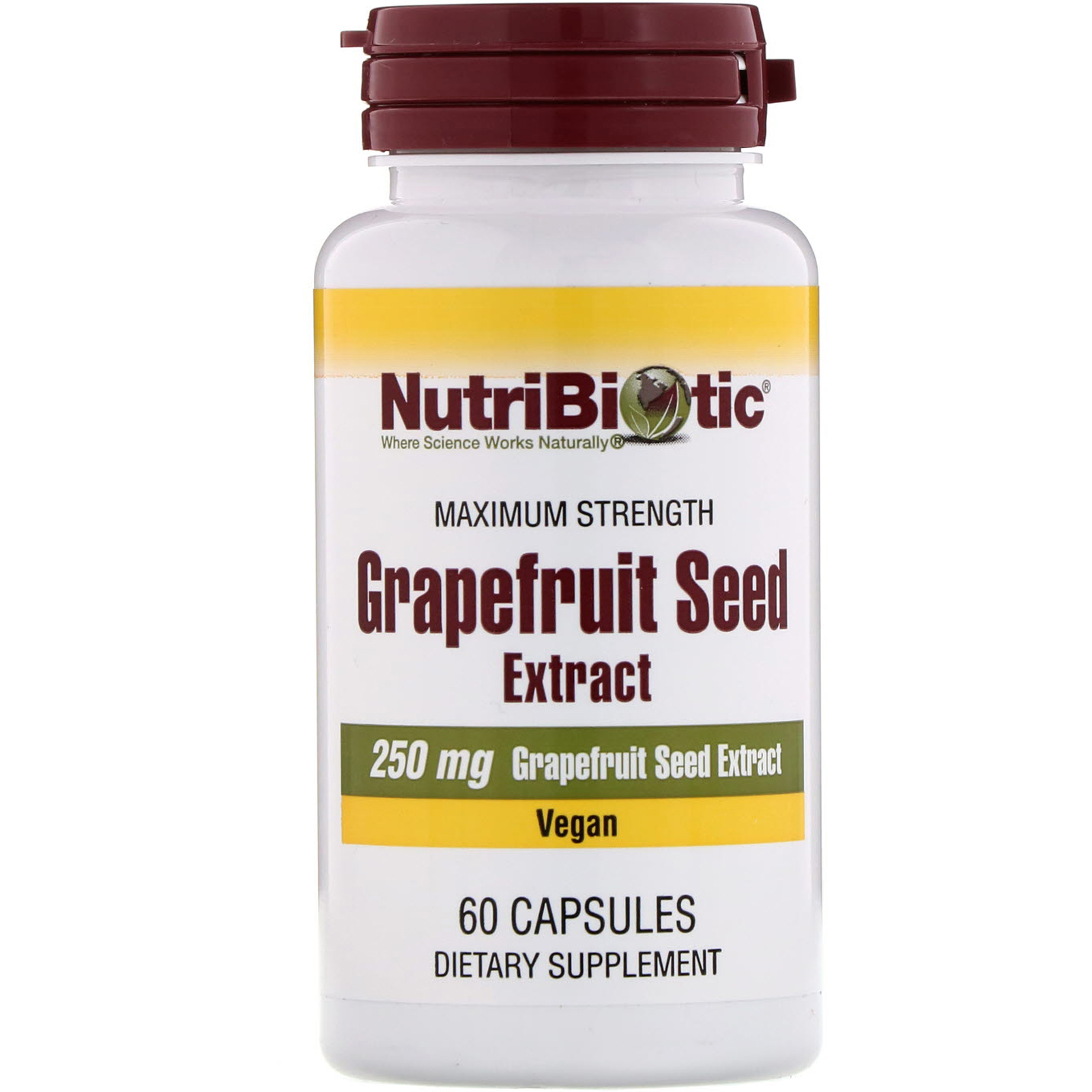 Comprar NutriBiotic, Extrato de Sementes de Grapefruit, 250 mg , 60 Cápsulas
