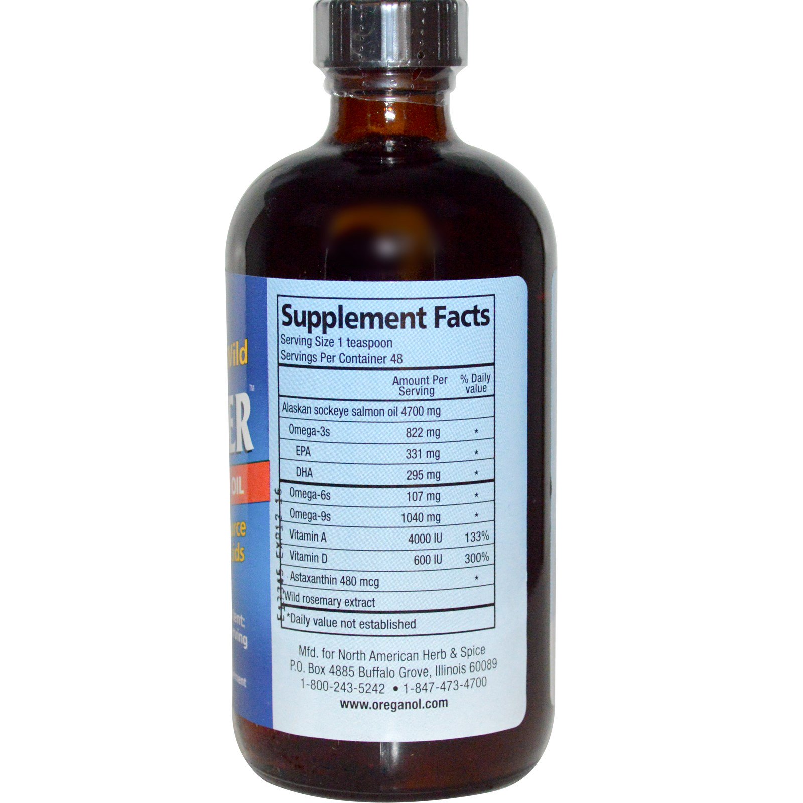 Comprar North American Herb & Spice, Energia Polar Selvagem do Alasca, Óleo de salmão vermelho, 8 fl oz (240 ml) - Imagem 2