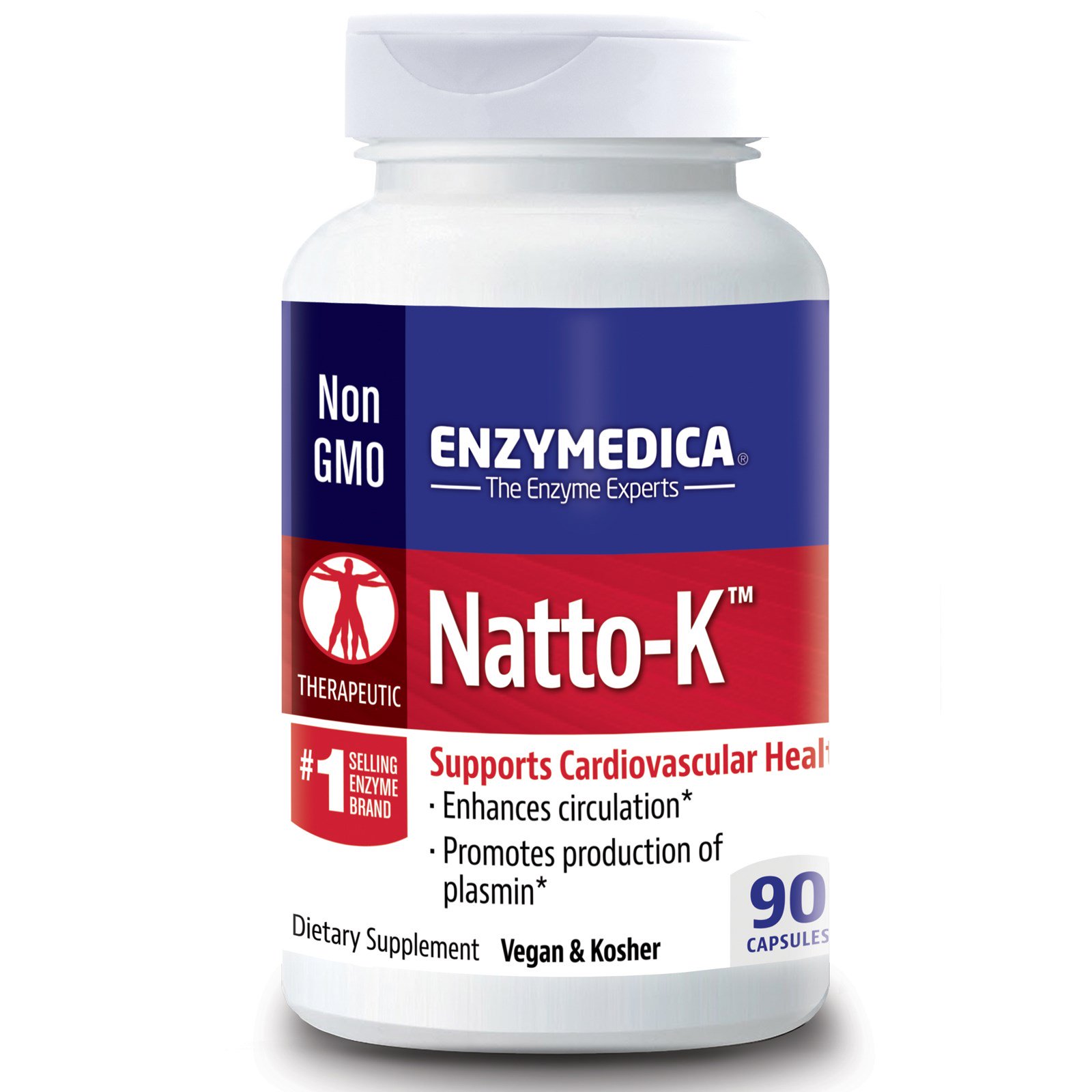 Comprar Enzymedica, Natto-K, Cardiovascular, 90 Cápsulas
