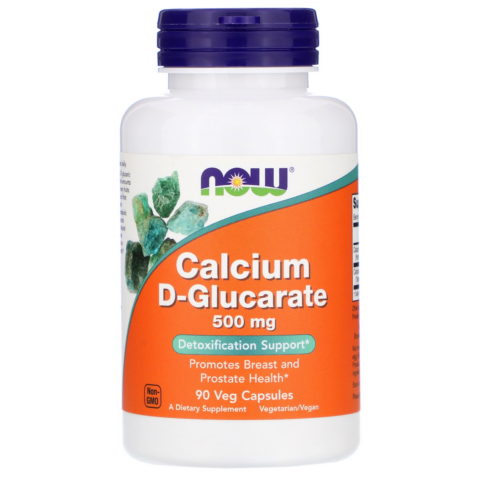 Comprar Now Foods, D-Glucarato de Cálcio, 500 mg, 90 Cápsulas Vegetais