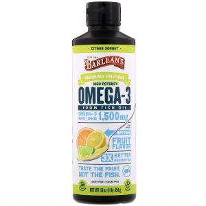 Comprar Barlean's, Seriously Delicious, Ômega-3 de Óleo de Peixe, Sorbet Cítrico, 16 oz (454 g)