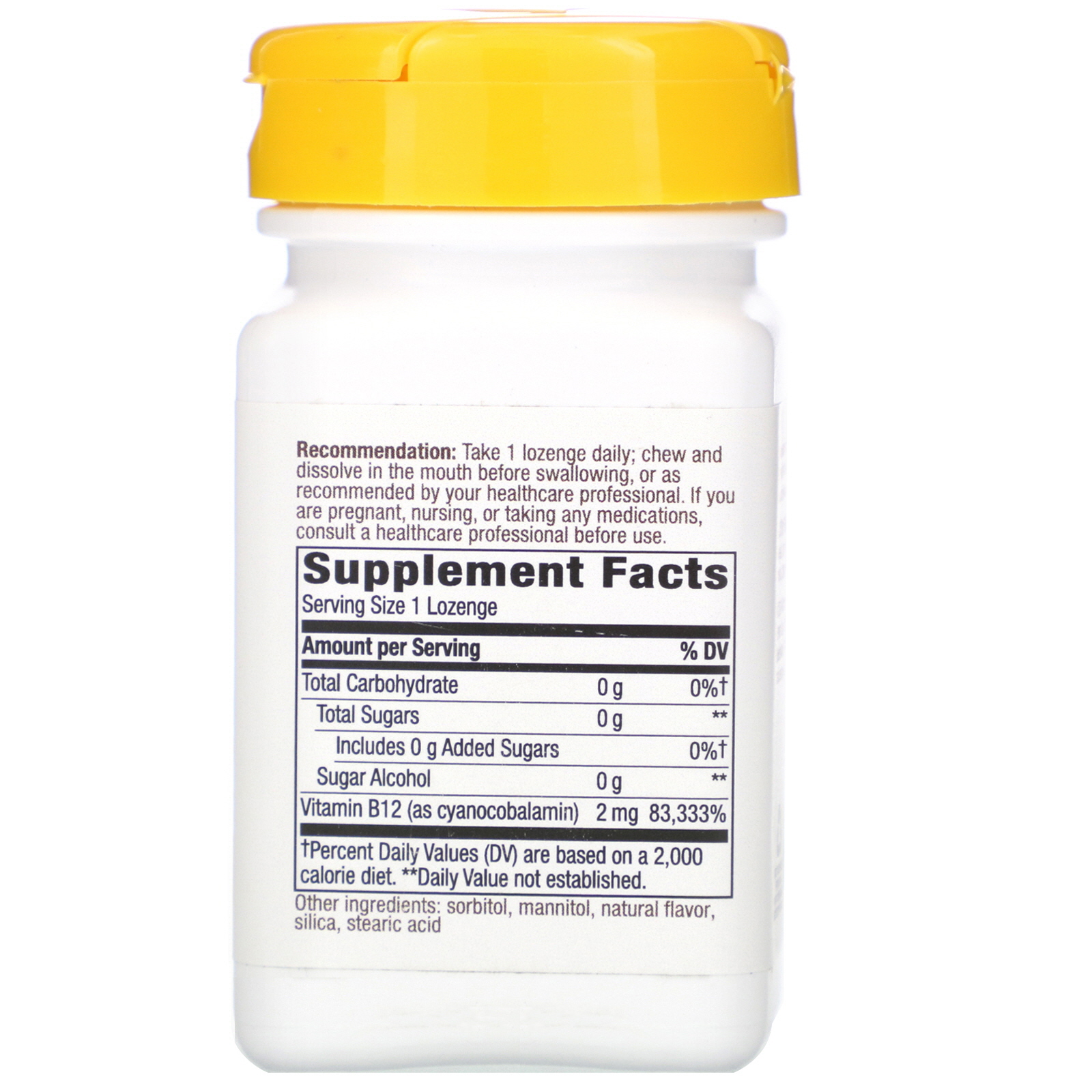 Comprar Nature's Way, Vitamin B-12, Cherry Flavored, 2,000 mcg, 100 Vegan Lozenges - Imagem 2
