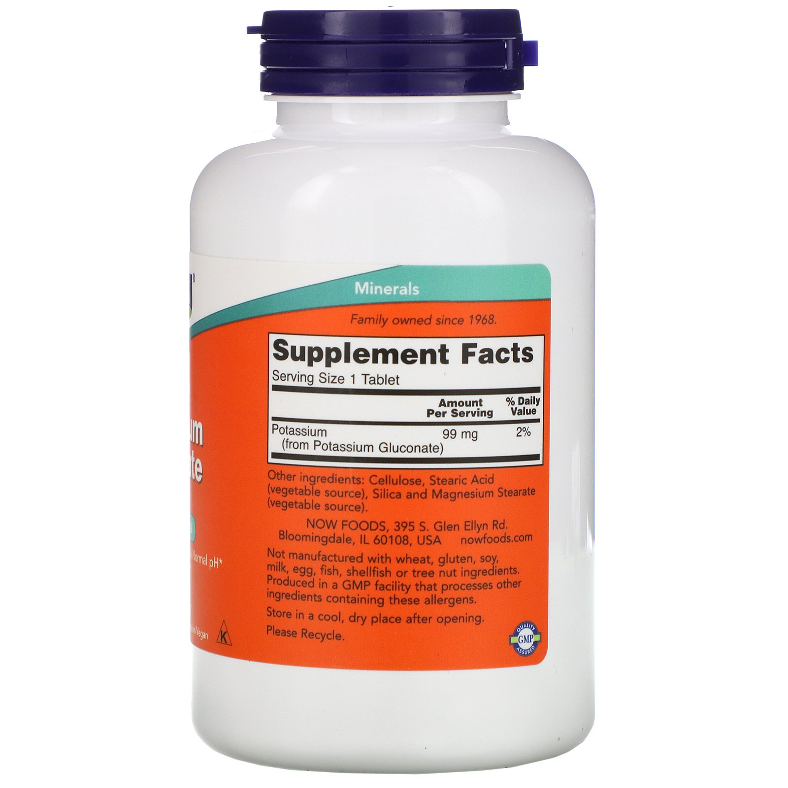 Comprar Now Foods, Gluconato de Potássio, 99 mg, 250 Comprimidos - Imagem 2