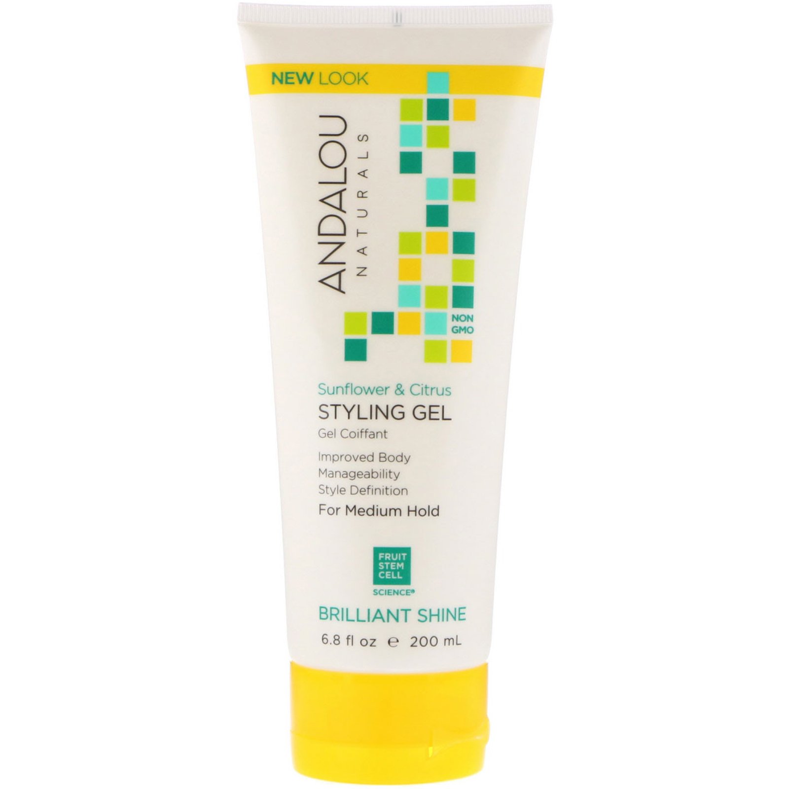 Comprar Andalou Naturals, Gel, Brilho Brilhante, Força Média, Girassol e Citrus, 6,8 fl oz (200 ml)
