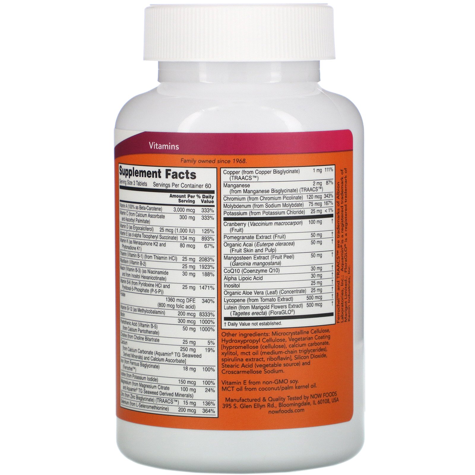 Comprar Now Foods, EVE, Multivitamínico Superior para Mulheres, 180 Comprimidos - Imagem 3