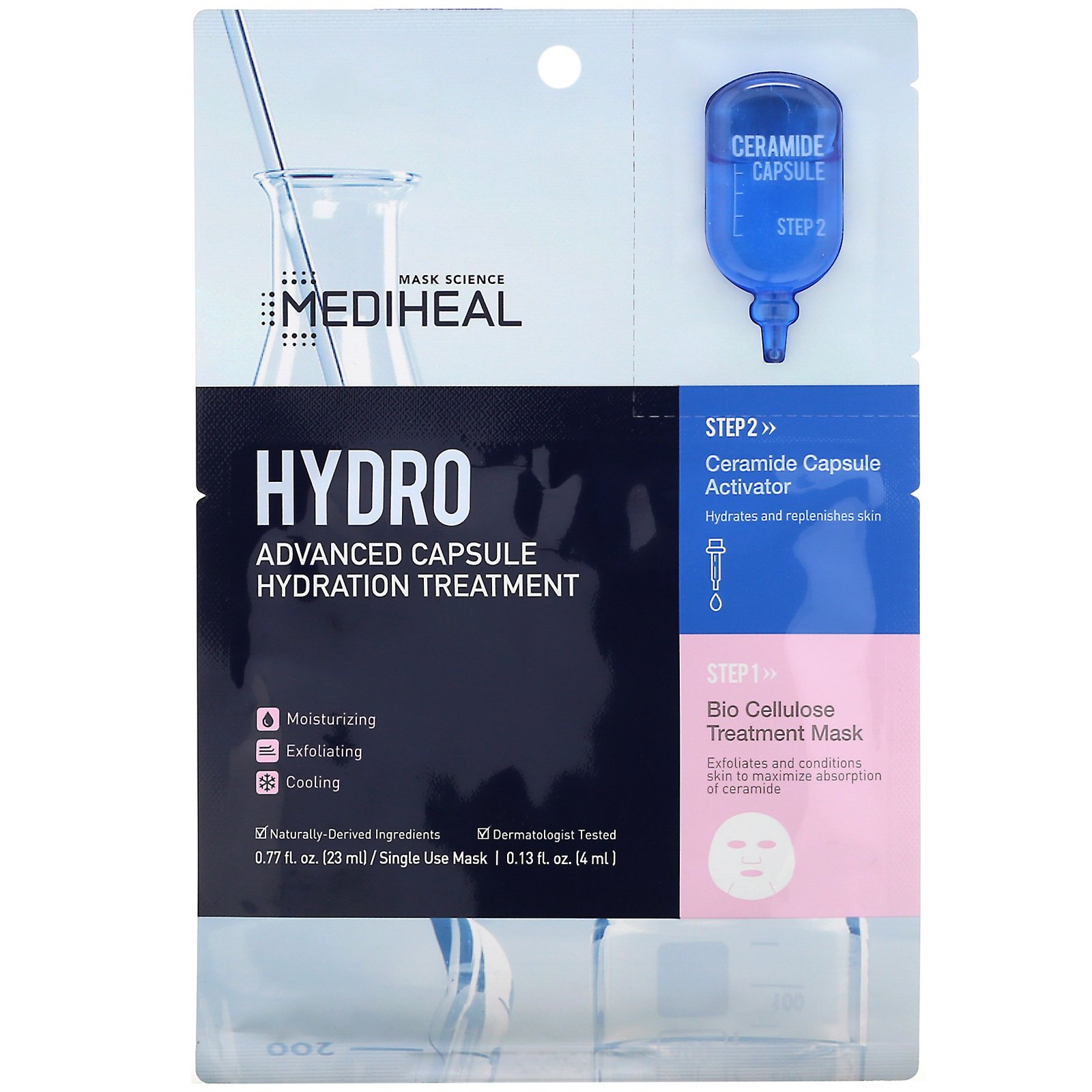 Comprar Mediheal, Hydro, Máscara de tratamento avançada com cápsula de hidratação, 5 máscaras, 23 ml cada