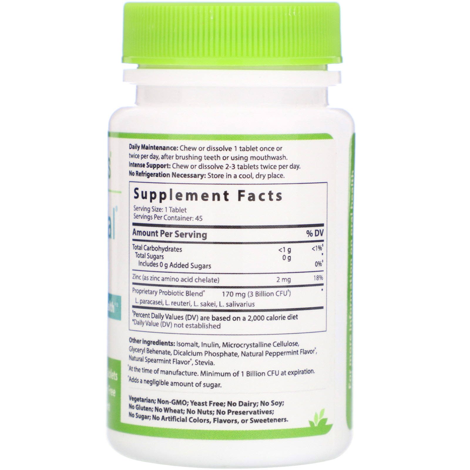 Comprar Hyperbiotics, PRO-Dental, sabor natural de menta, 45 Comprimidos Mastigáveis LiveBac Patenteados - Imagem 2