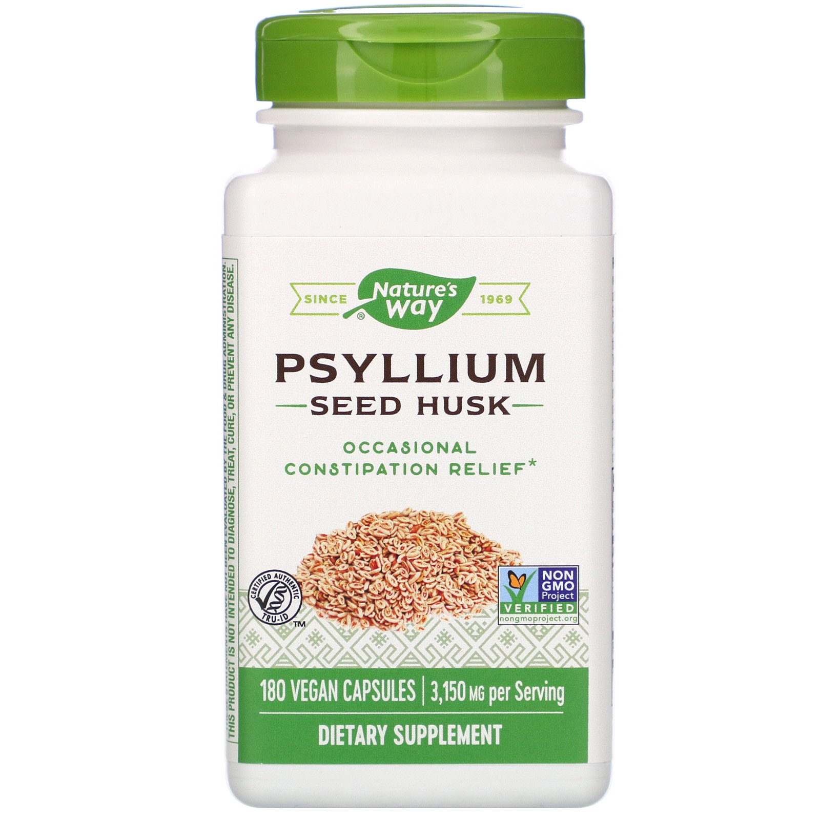 Comprar Nature's Way, Casca de psyllium, 525 mg, 180 Cápsulas Vegetais