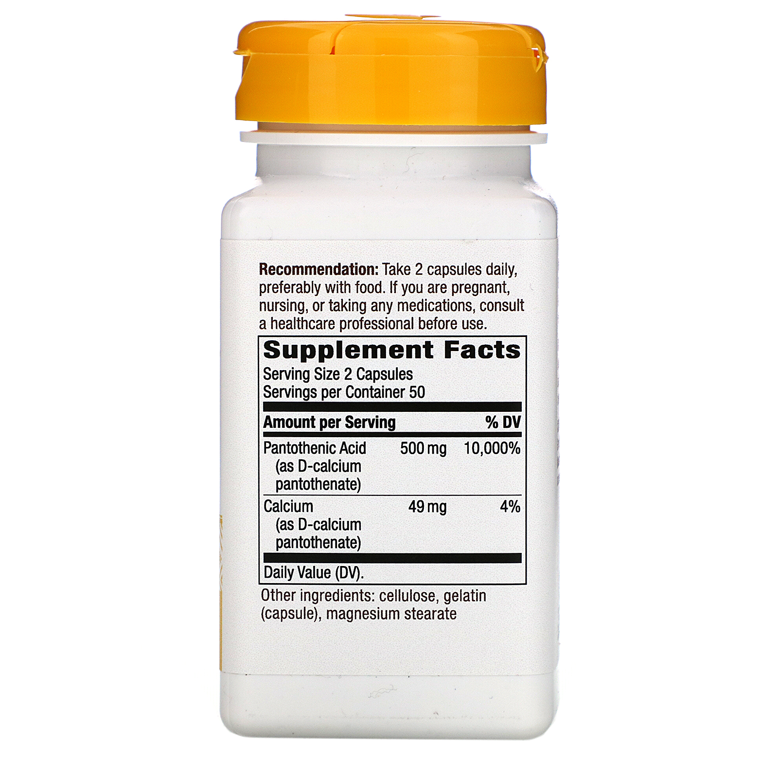 Comprar Nature's Way, Pantothenic Acid, Vitamin B5, 500 mg, 100 Capsules - Imagem 2