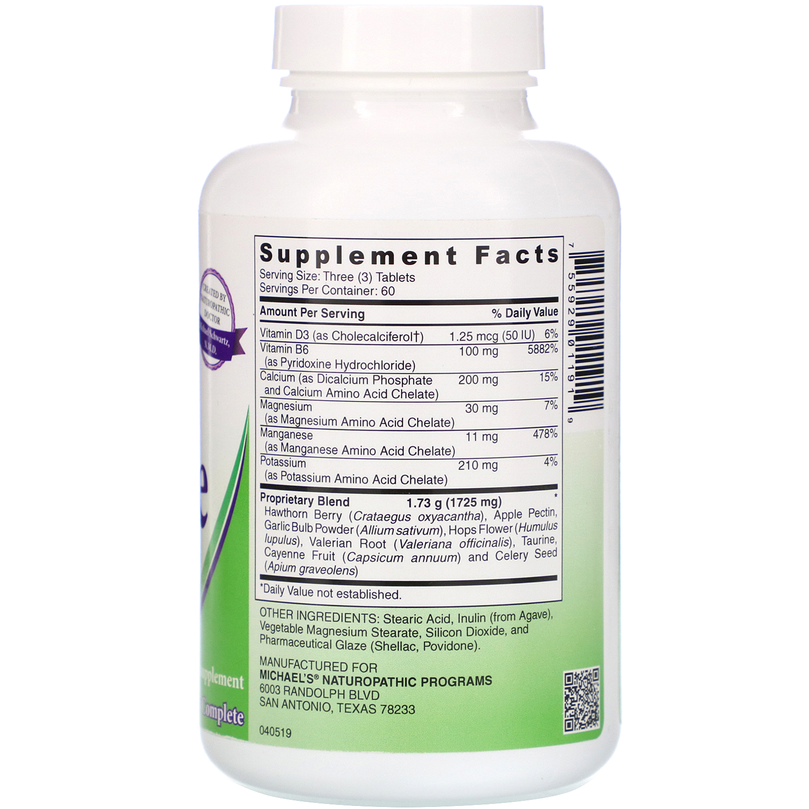 Comprar Michael's Naturopathic, Fatores para a Pressão Sanguínea, 180 Comprimidos Vegetais - Imagem 2