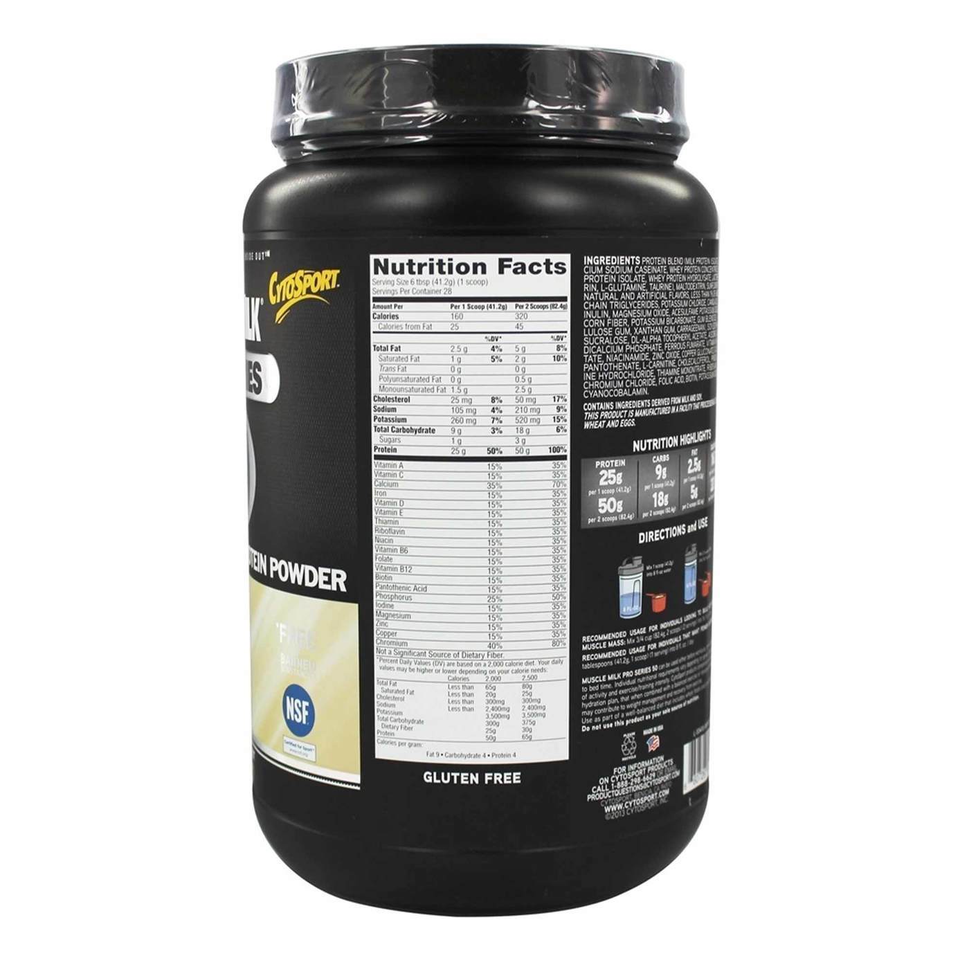 Comprar CytoSport Muscle Milk Pro Series 50, Baunilha Intensa - 2.54 lbs - Imagem 2