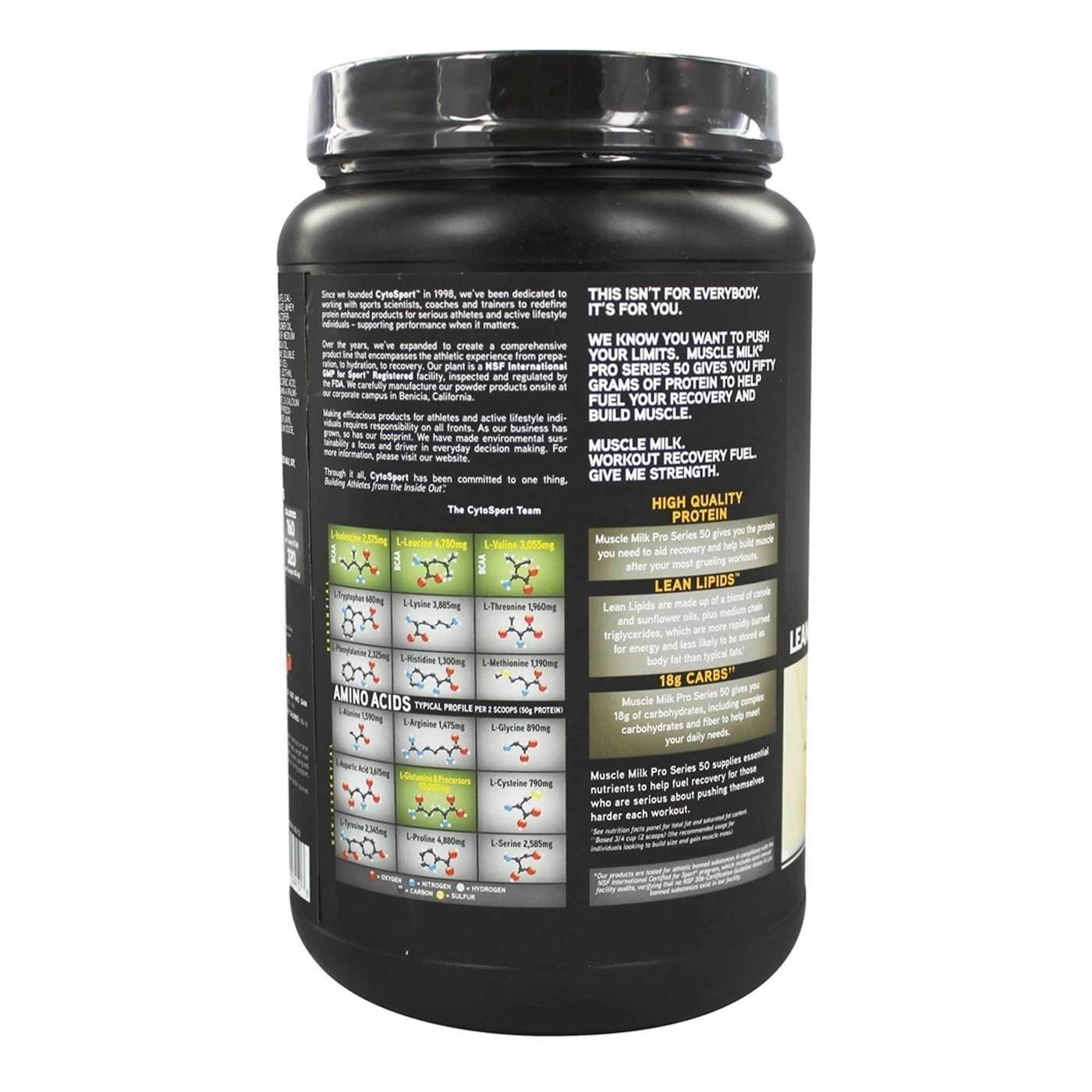 Comprar CytoSport Muscle Milk Pro Series 50, Baunilha Intensa - 2.54 lbs - Imagem 3