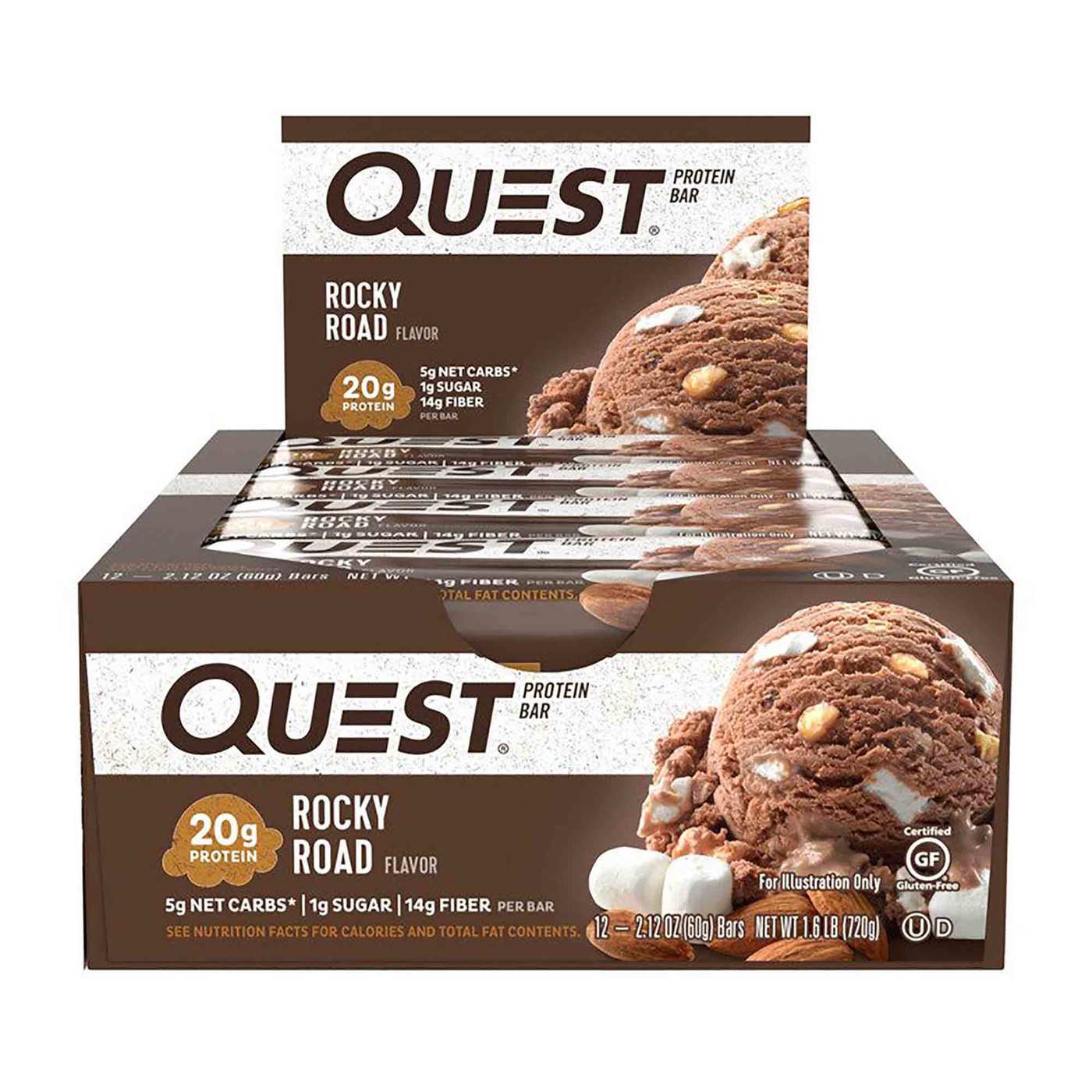 Comprar Quest Nutrition, QuestBar® Barra de Proteína, Rocky Road - 12 Barras (60 g Cada) - Imagem 2