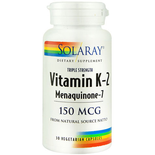 Comprar Solaray, Tripla Força Vitamina K-2 Menaquinona-7 - 150 mcg - 30 Cápsulas Vegetarianas