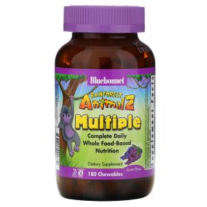Comprar Bluebonnet Nutrition, Rainforest Animalz, Complete Daily Whole Food Based Nutrition, Grape Flavor, 180 Chewables