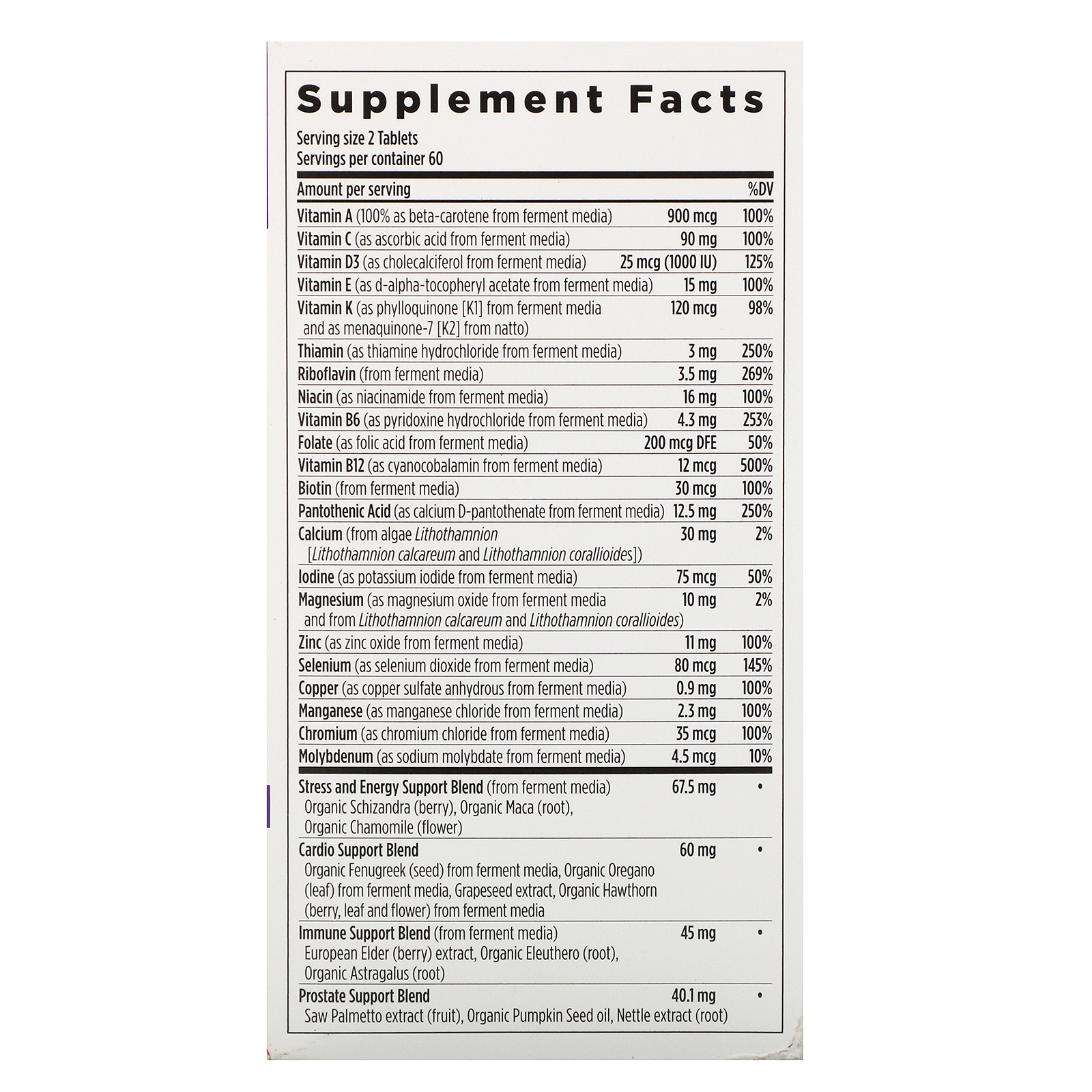 Comprar New Chapter, Men's Advanced Multi, 120 Vegetarian Tablets - Imagem 2