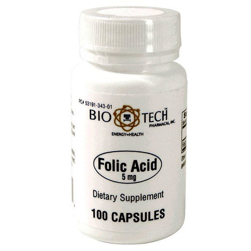 Comprar BioTech Pharmacal, Ácido Fólico - 100 Cápsulas