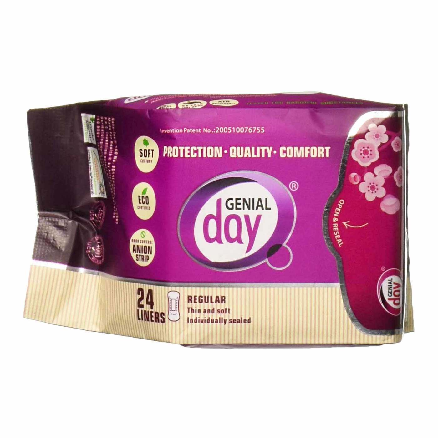 Comprar Genial Day, Absorvente Feminino Forros com Tiras de Anion - 24 Unidades