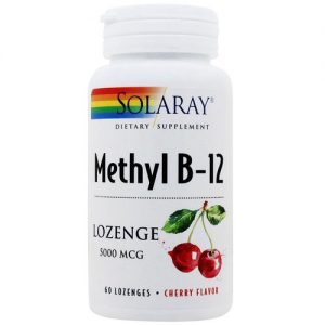 Comprar Solaray Methyl B12, cereja - 5,000 mcg - 60 Lozenges