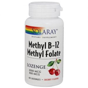 Comprar Solaray, Methyl B12 Methyl Folate, cereja - 60 Pastilhas