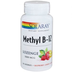 Comprar Solaray, Methyl B-12, Limão e Framboesa 5,000 mcg - 60 Pastilhas