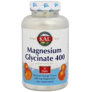 Comprar Kal, Glicinato de Magnésio 400 mg, laranja - 120 Tabletes Mastigáveis