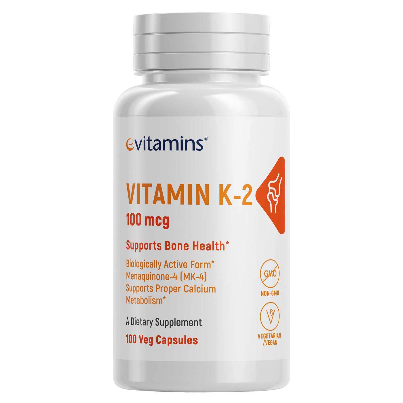 Comprar eVitamins Vitamina K-2 - 100 mcg - 100 Cápsulas Vegetarianas