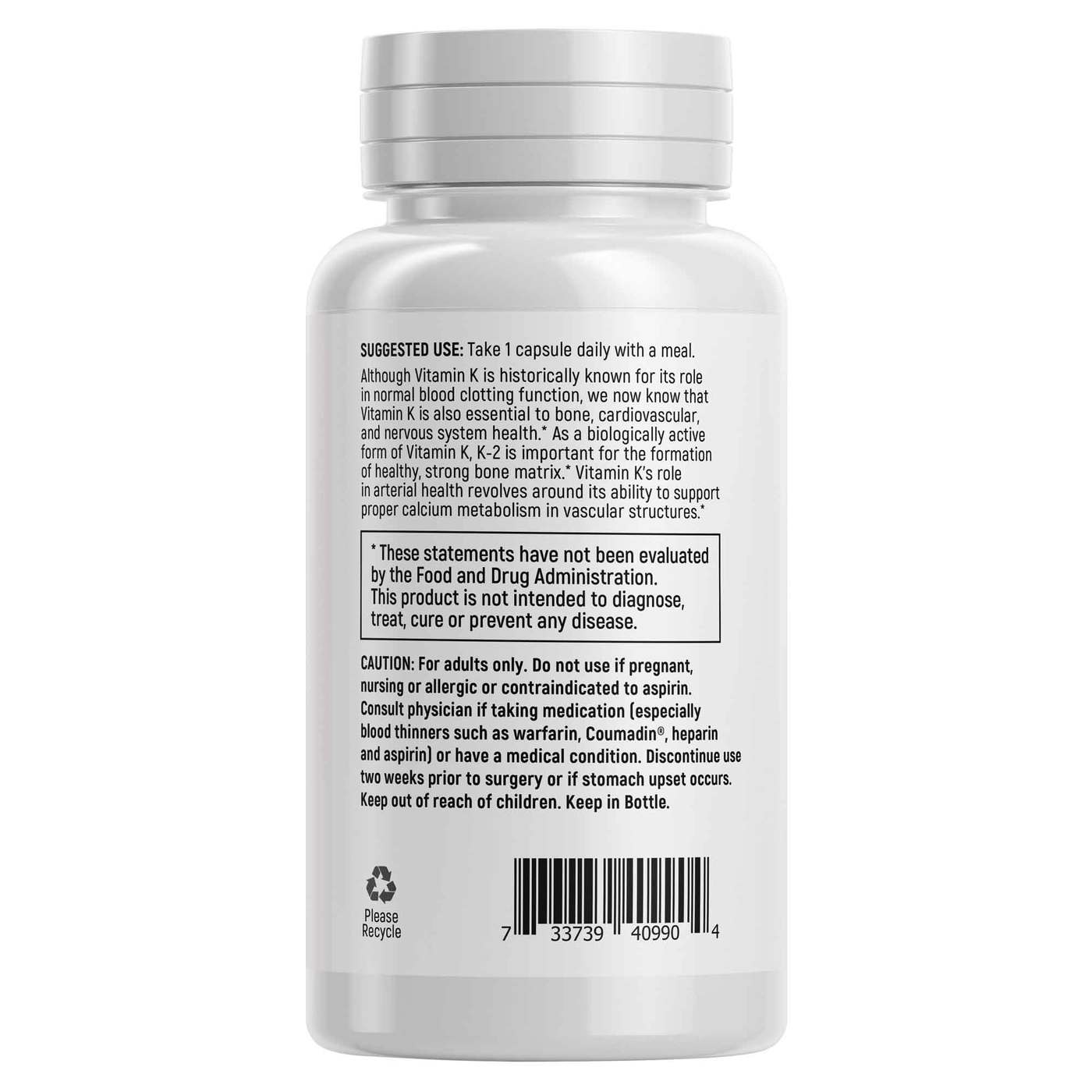 Comprar eVitamins Vitamina K-2 - 100 mcg - 100 Cápsulas Vegetarianas - Imagem 2
