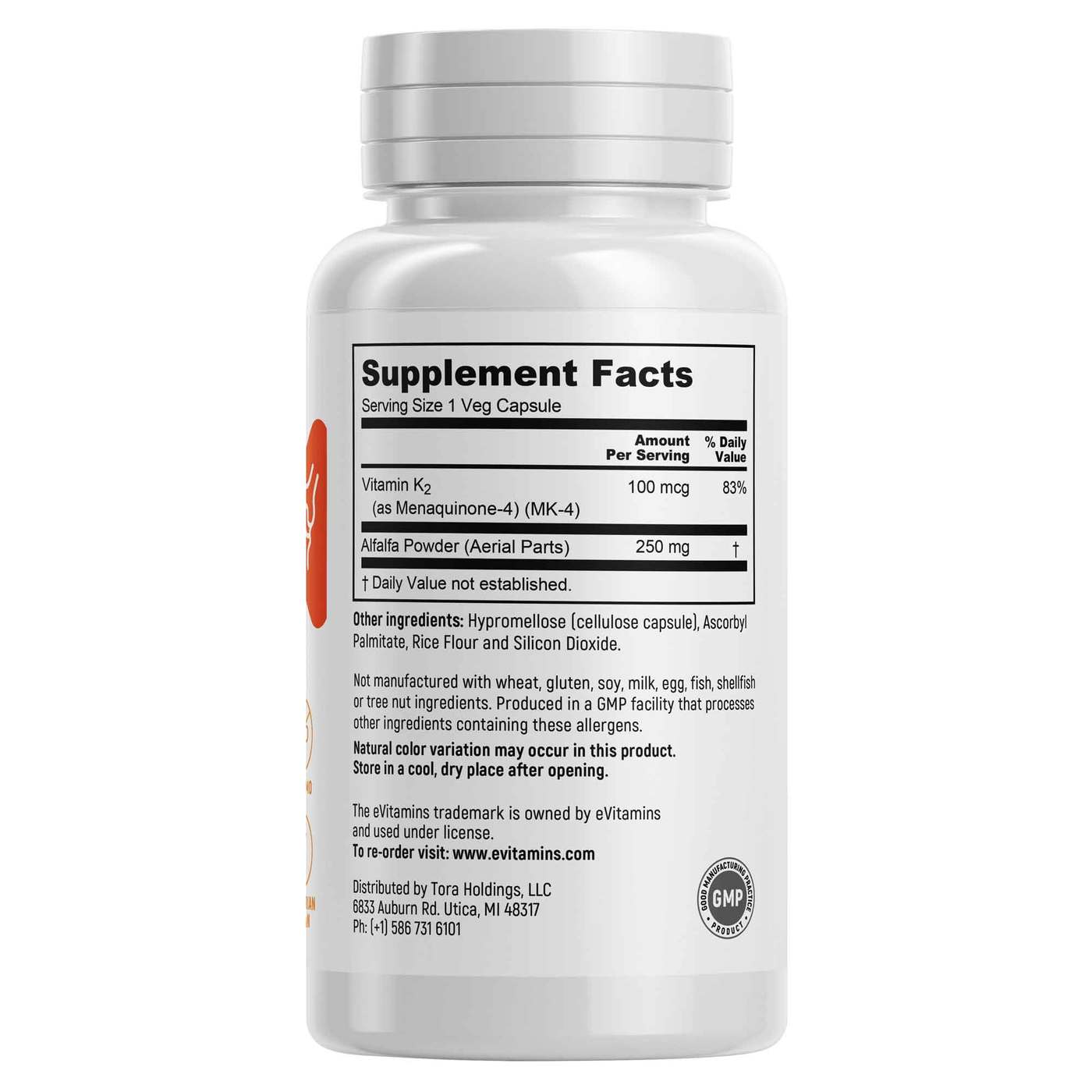 Comprar eVitamins Vitamina K-2 - 100 mcg - 100 Cápsulas Vegetarianas - Imagem 3