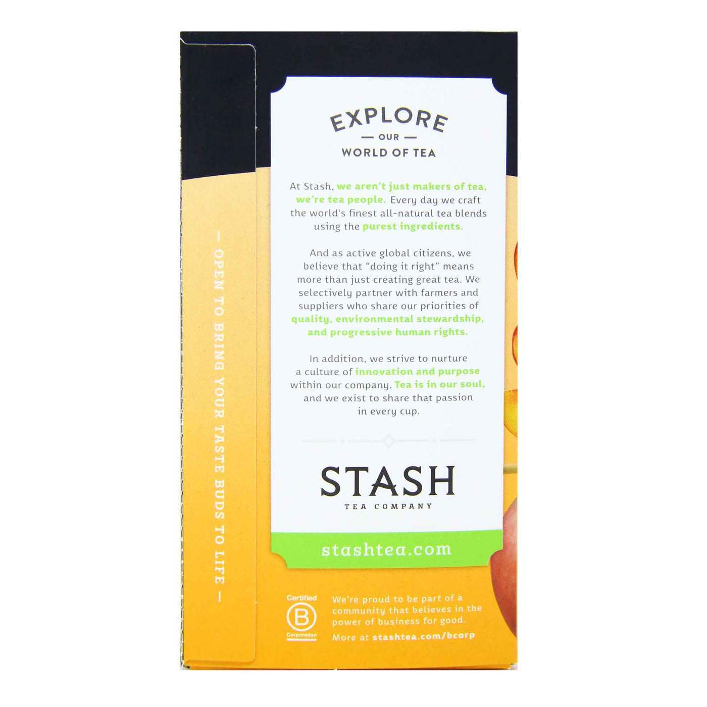 Comprar Stash Tea, Chá Verde Gengibre e Pêssego com Matcha - 18 Saquinhos de Chá - Imagem 2