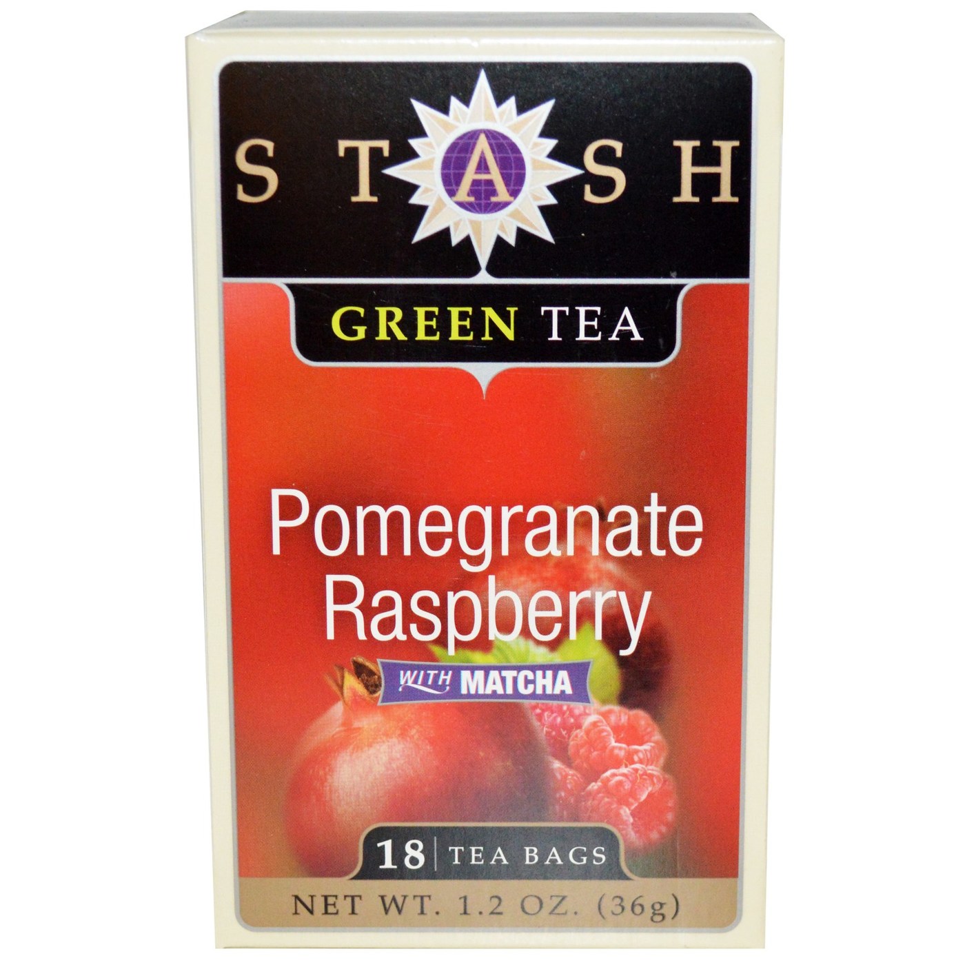 Comprar Stash Tea, Chá Verde Romã e Framboesa Com Matcha - 18 Saquinhos de Chá
