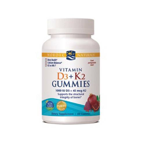 Comprar Nordic Naturals, Vitamina D3 + K2, Romã - 60 Gomas