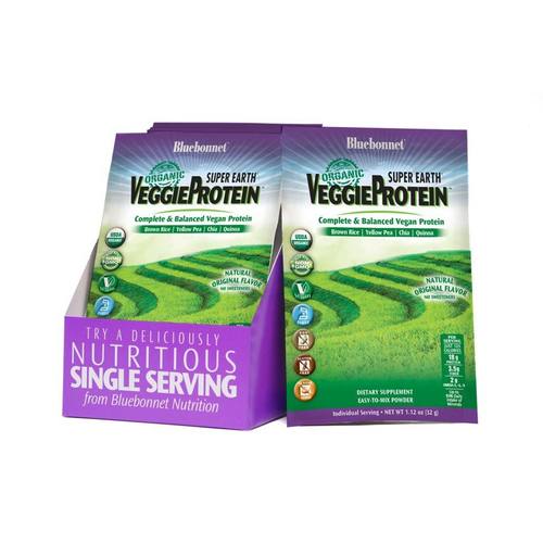 Comprar Bluebonnet Nutrition Super Earth Orgânico VeggieProteína Powder, Original - 8 Packets
