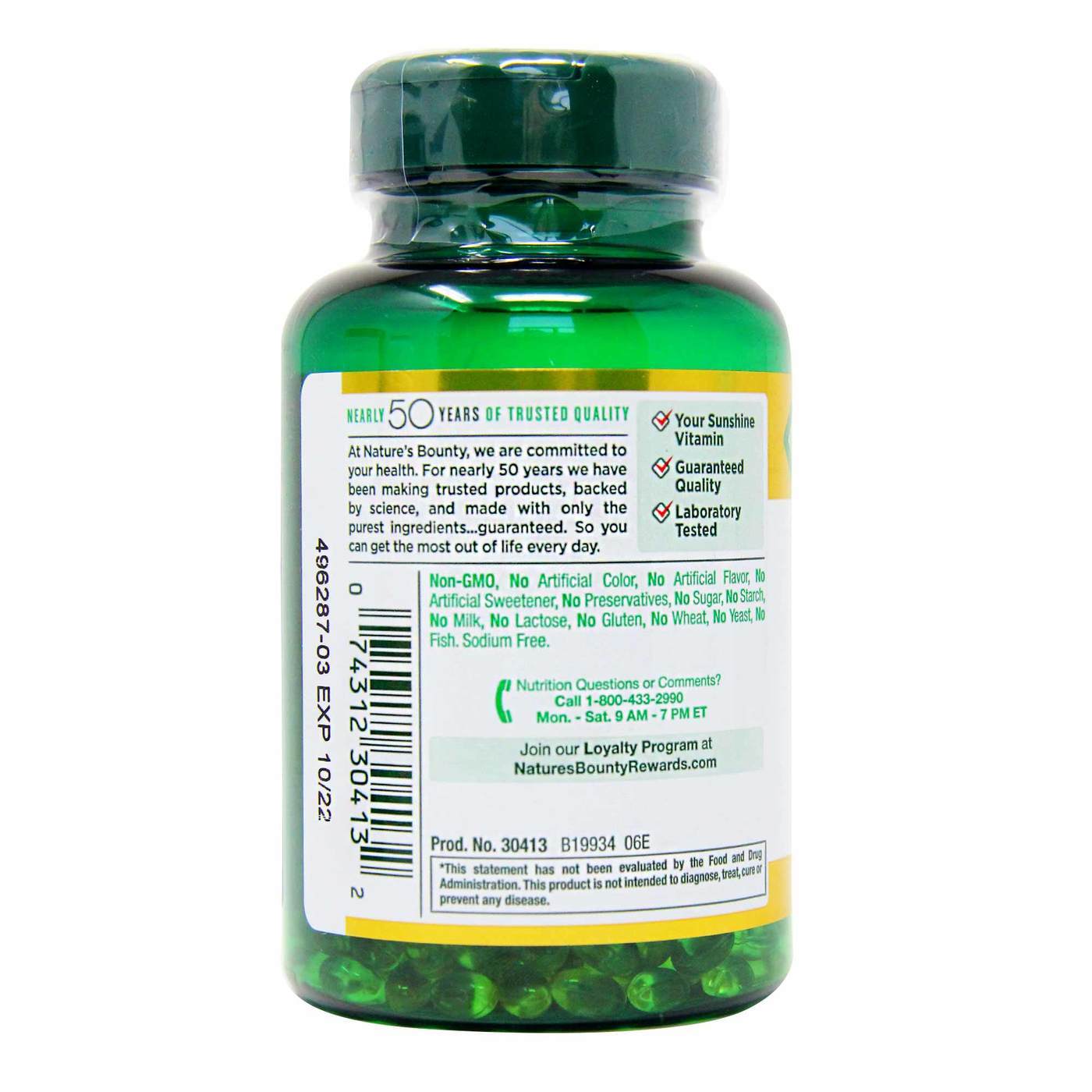 Comprar Nature's Bounty, Alta Potência Vitamina D3 - 1.000 UI - 350 Cápsulas em Gel - Imagem 2