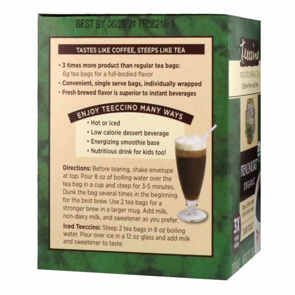 Comprar Teeccino, Chá de Ervas Francesas Torradas - Dark Roast - 10 Saquinhos de Chá - Imagem 4
