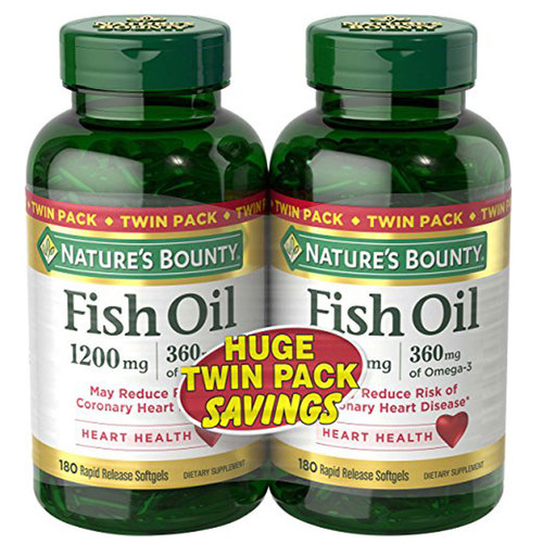 Comprar Nature's Bounty, Óleo de Peixe- 1,200 mg - Pacote duplo - 180 Cápsulas em Gel por recipiente