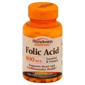 Comprar Sundown Naturals, Ácido Fólico - 800 mcg - 100 Tabletes