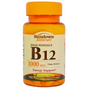 Comprar Sundown Naturals, B12 em Alta Potência - 1,000mcg - 120 Tabletes