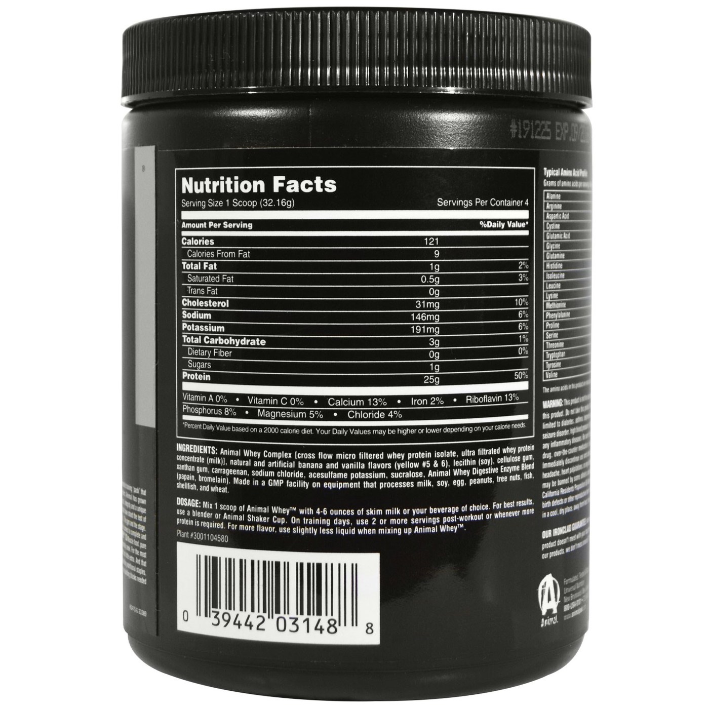 Comprar Universal Nutrition Animal Muscle Food Whey, Creme de banana - 128.6 g Trial Size - Imagem 2