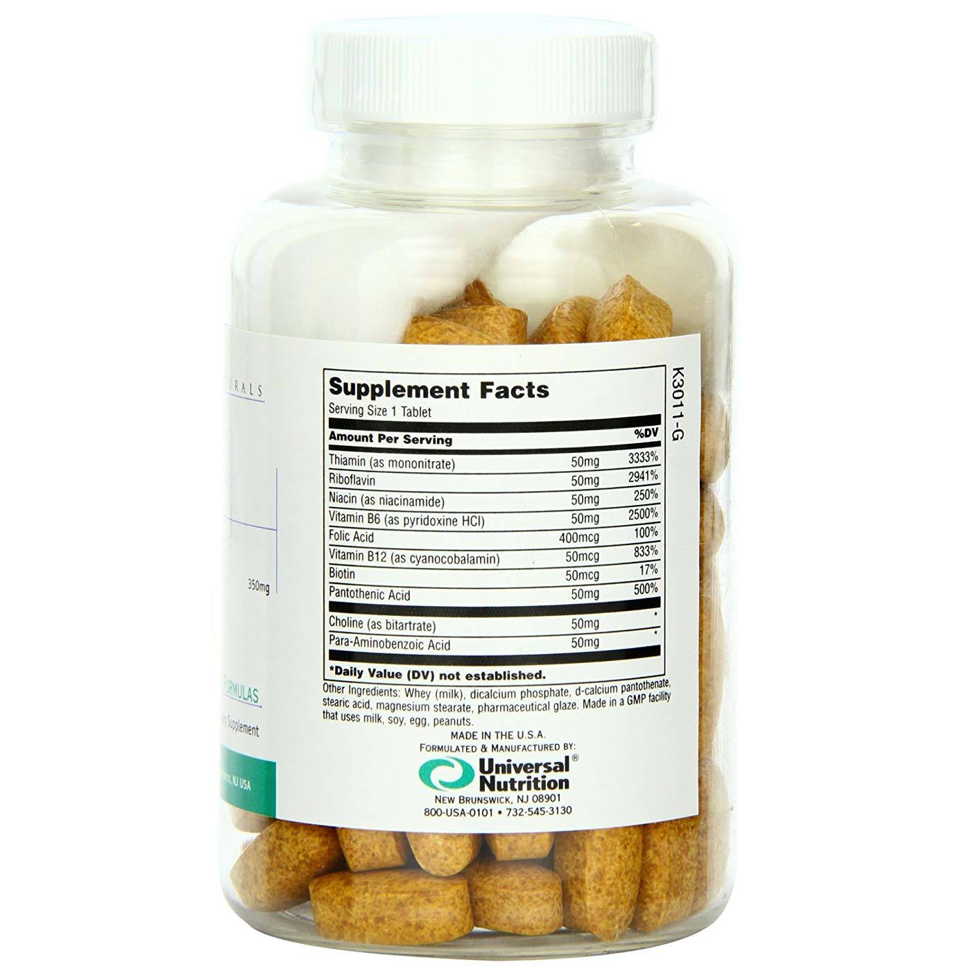 Comprar Universal Nutrition Vitamina B Complexo - 100 Tabletes - Imagem 2