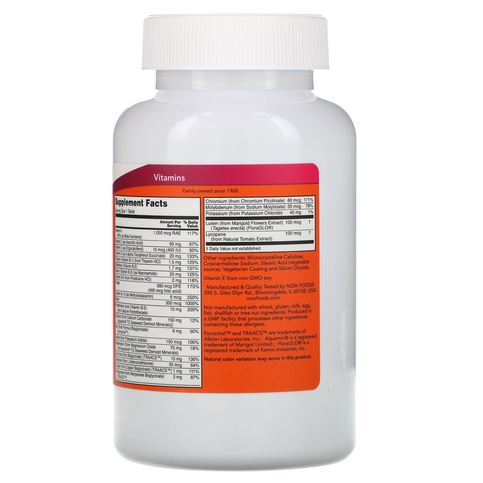 Comprar Now Foods, Vitaminas Diárias, 250 Comprimidos - Imagem 3