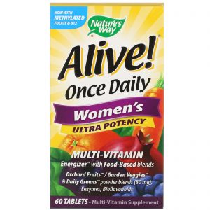 Comprar Nature's Way, Alive! Once Daily, Multivitamínico Ultra Potencial para Mulheres, 60 Comprimidos