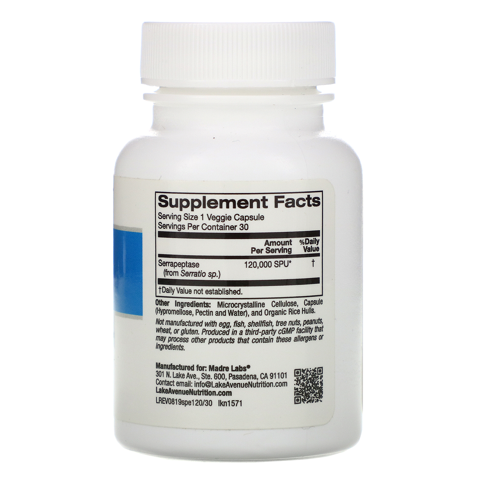 Comprar Lake Avenue Nutrition, Serrapeptase, Proteolytic Enzyme, 120,000 SPUs, 30 Veggie Capsules - Imagem 2
