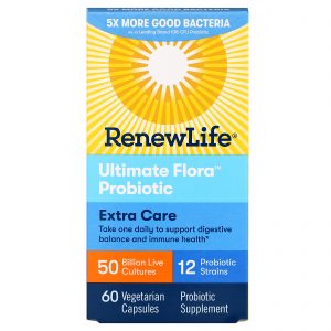 Comprar Renew Life, Extra Care, Probiótico Ultimate Flora, 50 Bilhões de Culturas Vivas, 60 Cápsulas Vegetais