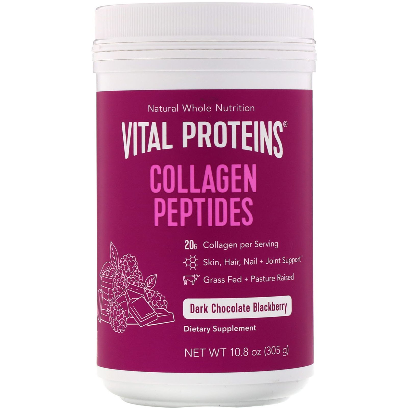 Comprar Vital Proteins, Collagen Peptides, Dark Chocolate Blackberry, 10.8 oz (305 g)