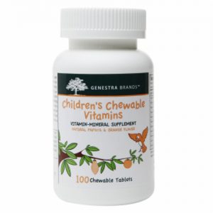 Comprar Genestra, Vitaminas Mastigáveis Para Crianças, Sabor Papaia e Laranja - 100 Tabletes Mastigaveis