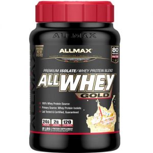 Comprar AllMax Nutrition All Whey Gold, Bolo de aniversário - 2 lbs