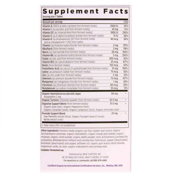 Comprar New Chapter Every Mans One Daily Multi 55 Plus 24 Vegetarian tablets - Imagem 5
